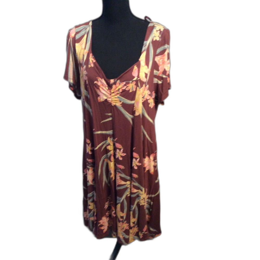 Torrid Super Soft Knit Dress Size 2 Womens Plus Floral V Neck